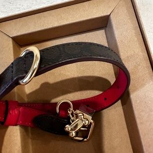 Coach Small Pet Collar (Brown Black/Red Apple) - (CH144) New In Box